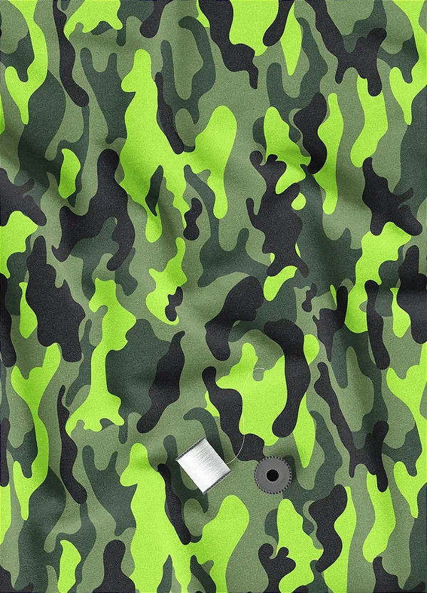 Tecido Microfibra Estampa Digital Camuflagem Tons de Verde 1,55m de Largura