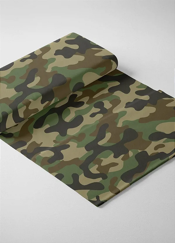 Tecido Microfibra Estampa Digital Camuflagem Tradicional 1,55m de Largura