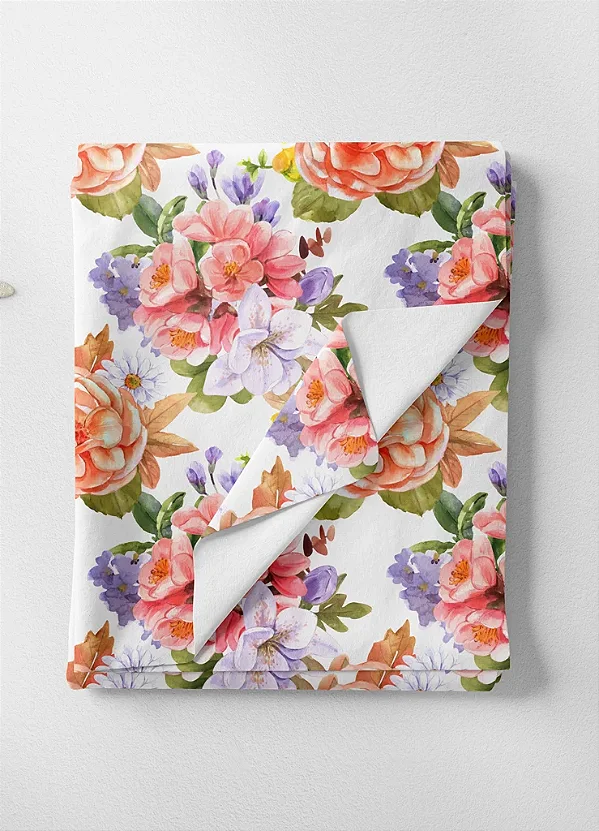 Tecido Microfibra Estampa Digital Buque De Rosas Coloridas 1,55m de Largura