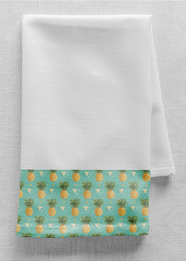 Tecido Microfibra Estampa Digital Abacaxi Fundo Verde 1,55m de Largura