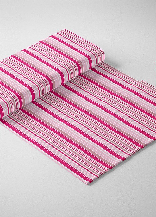Tecido Tricoline PVT Listrado Rosa 1,55m de Largura