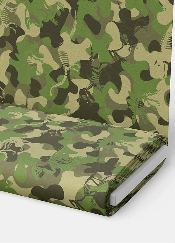 Tecido Microfibra Estampa Digital Camuflagem e Dinos 1,55m de Largura