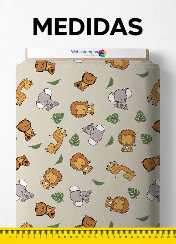 Tecido Microfibra Estampa Digital Savana Fundo Palha 1,55m de Largura