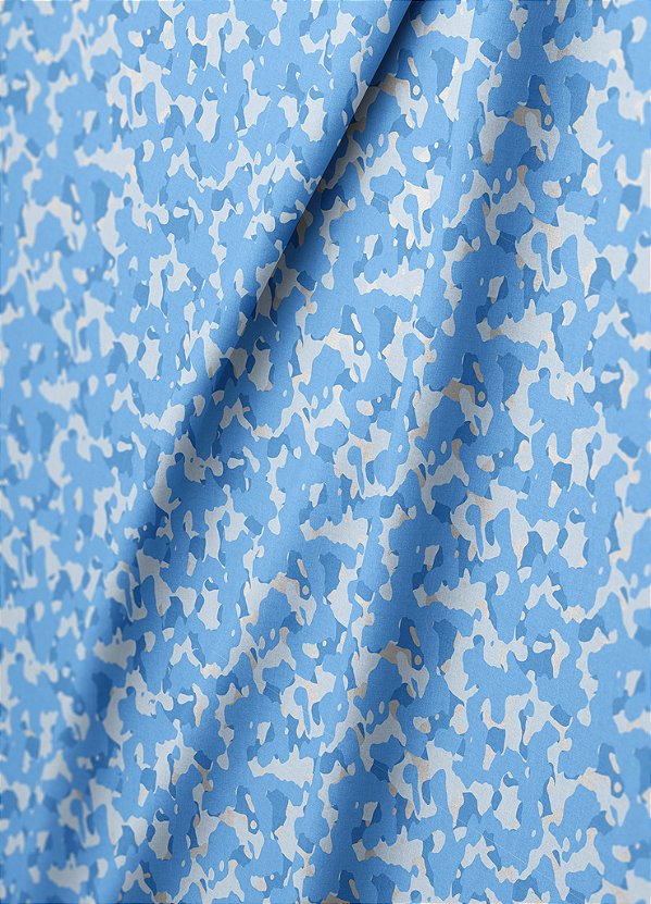 Tecido Tricoline Estampa Digital Camuflado Azul e Branco 1,50m de Largura