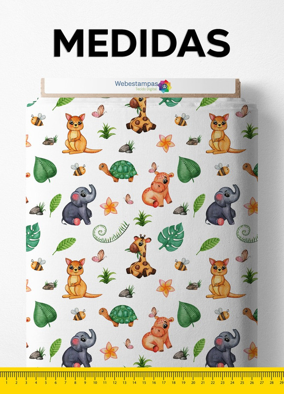 Tecido Tricoline Estampa Digital Fofinhos 1,50m de Largura