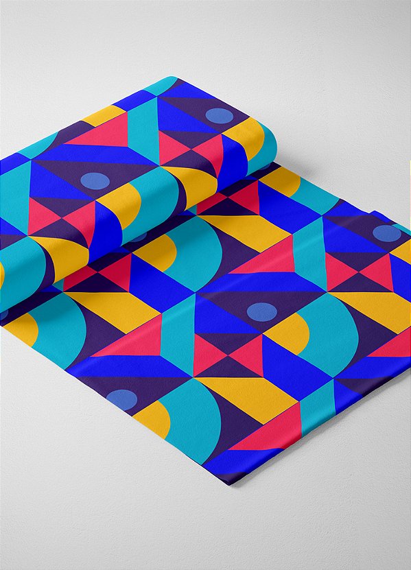 Tecido Oxford Estampa Digital Formas Coloridas 1,55m de Largura