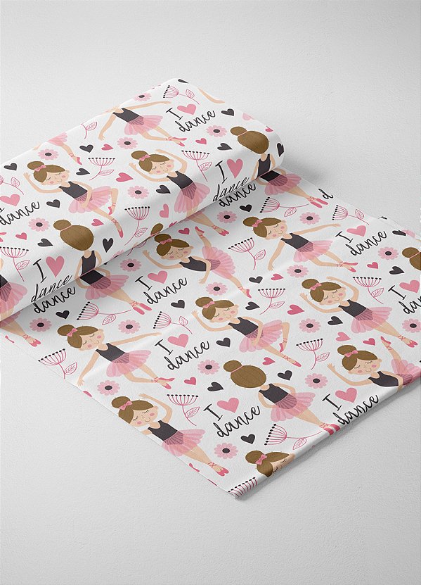Tecido Oxford Estampa Digital I Love Dance 1,55m de Largura