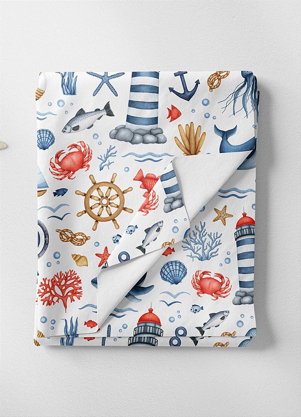 Tecido Oxford Estampa Digital Animais do Oceano 1,55m de Largura