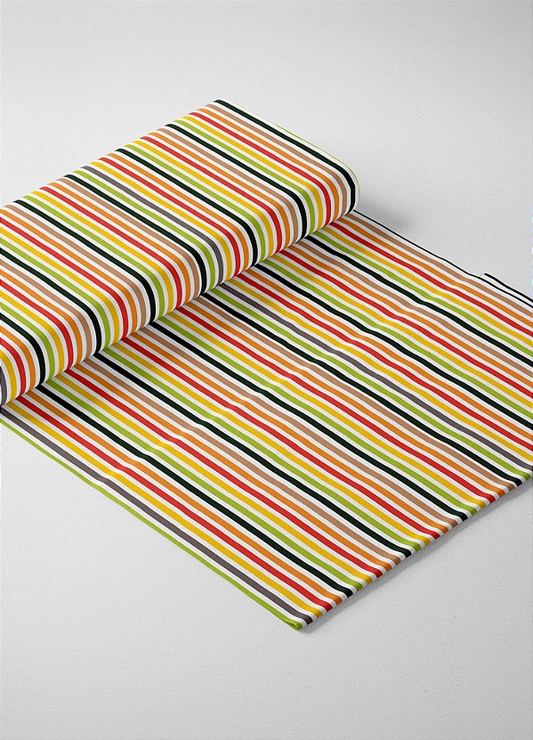 Tecido Oxford Estampa Digital Listradinho Colorido 1,55m de Largura