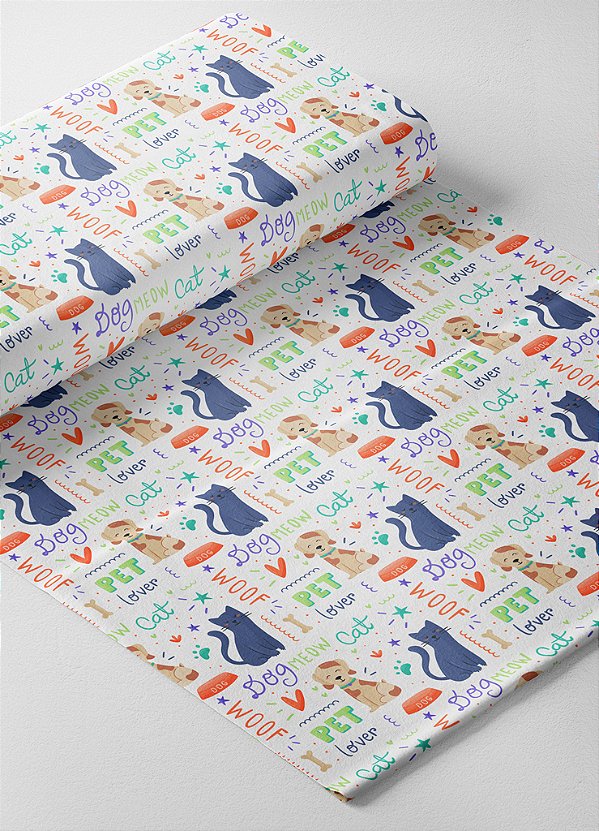 Tecido Oxford Estampa Digital Pet Lover 1,55m de Largura