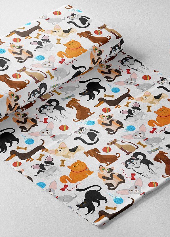 Tecido Oxford Estampa Digital Pets 1,55m de Largura