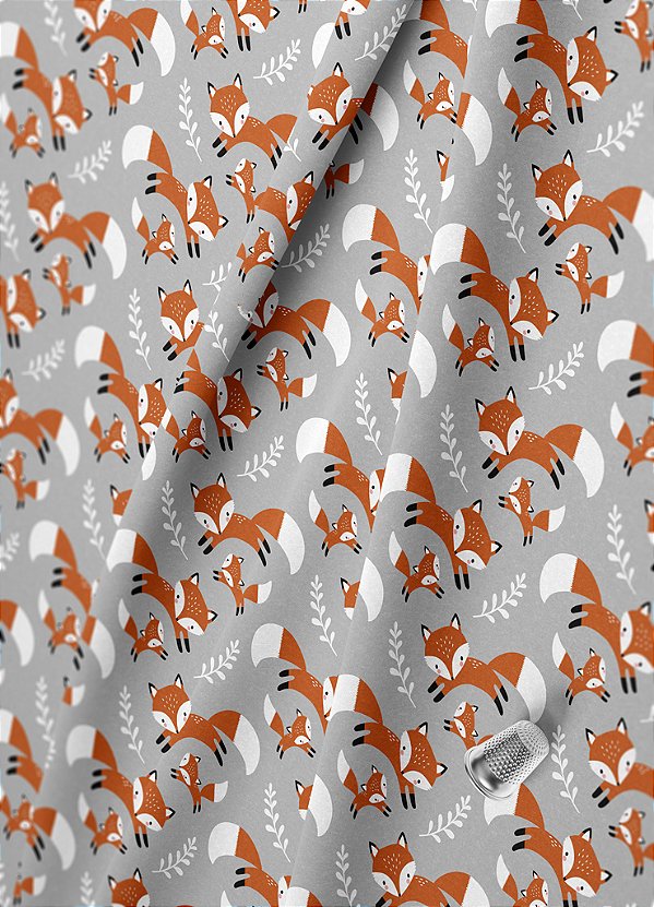 Tecido Oxford Estampa Digital Raposinha 1,55m de Largura