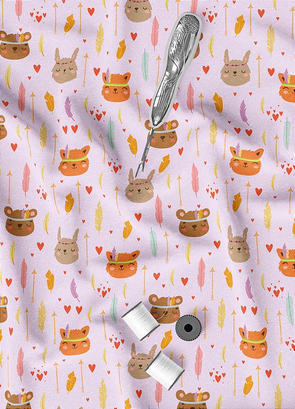 Tecido Oxford Estampa Digital Ursos Fofinhos 1,55m de Largura