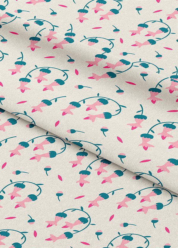 Tecido Oxford Estampa Digital  Flores Rosa Fundo Palha 1,55m de Largura