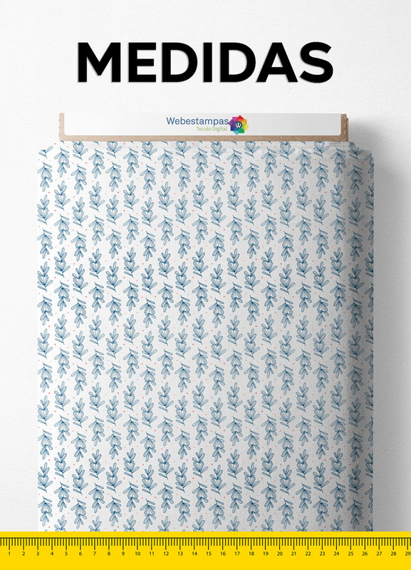 Tecido Oxford Estampa Digital  Raminho Marinho 1,55m de Largura