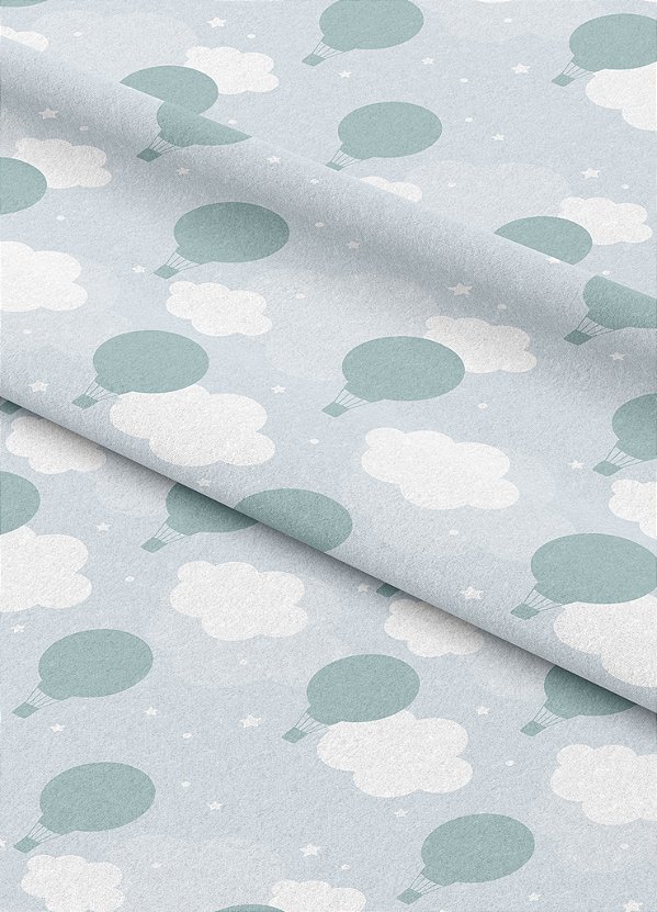 Tecido Oxford Estampa Digital Blue Balloons 1,55m de Largura