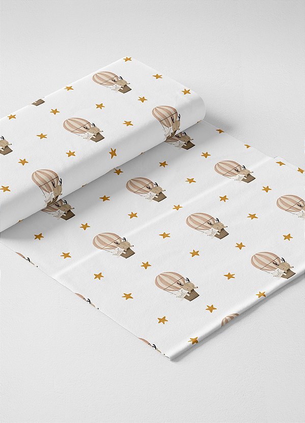 Tecido Oxford Estampa Digital Cervo Baloeiro 1,55m de Largura