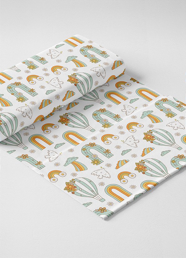 Tecido Oxford Estampa Digital Rainbow Balloon 1,55m de Largura