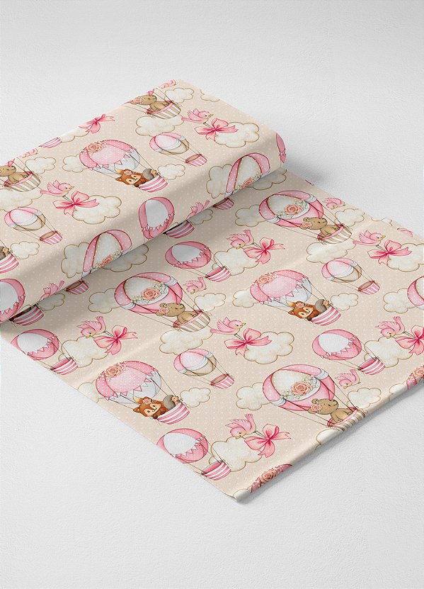 Tecido Oxford Estampa Digital Ursinha Baloeira 1,55m de Largura