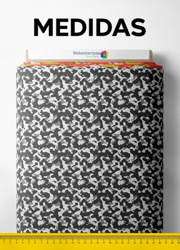 Tecido Oxford Estampa Digital Camuflagem Pequena Preto 1,55m de Largura