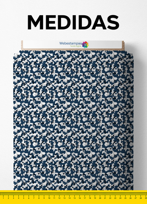 Tecido Oxford Estampa Digital Camuflado Pixel Marinho 1,55m de Largura