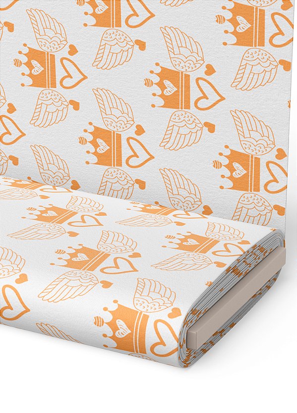 Tecido Oxford Estampa Digital  Coroa e Asas 1,55m de Largura