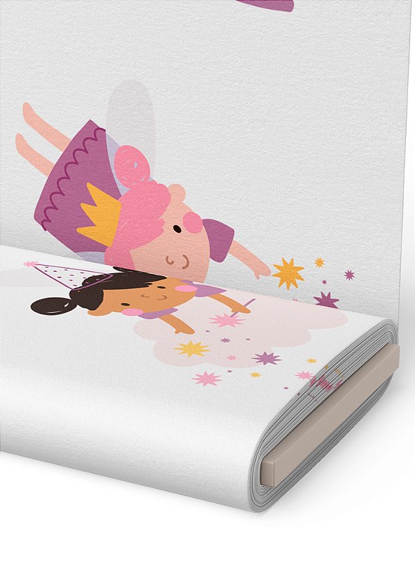 Tecido Oxford Estampa Digital  Fadinhas 1,55m de Largura