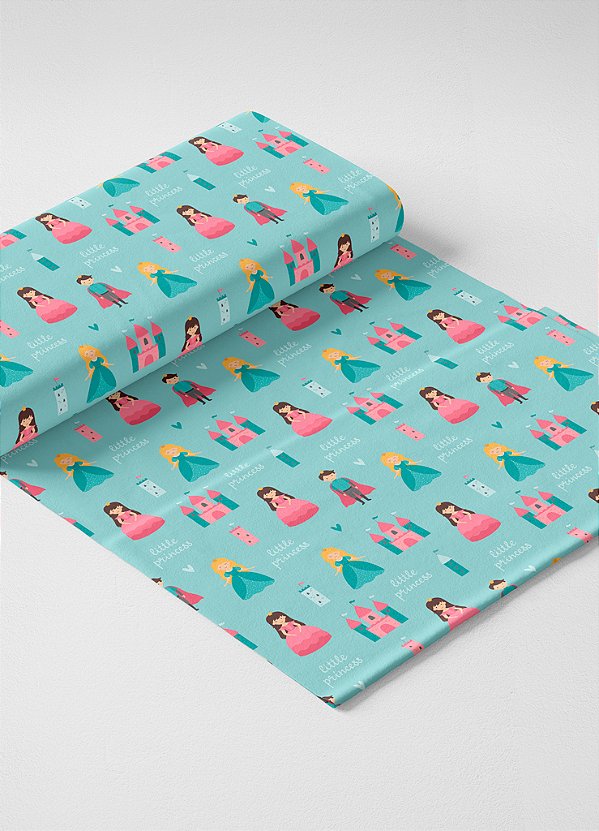 Tecido Oxford Estampa Digital  Reino Encantado Fundo Azul 1,55m de Largura