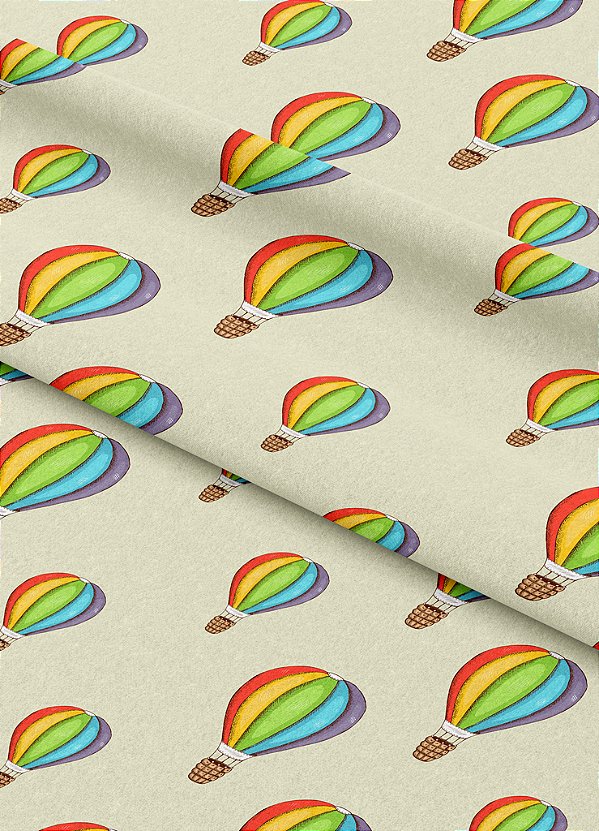 Tecido Oxford Estampa Digital Balão Arco-Íris 1,55m de Largura