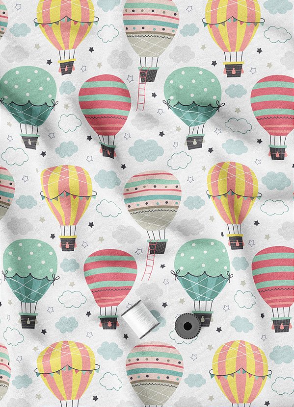 Tecido Oxford Estampa Digital Baloeiros 1,55m de Largura