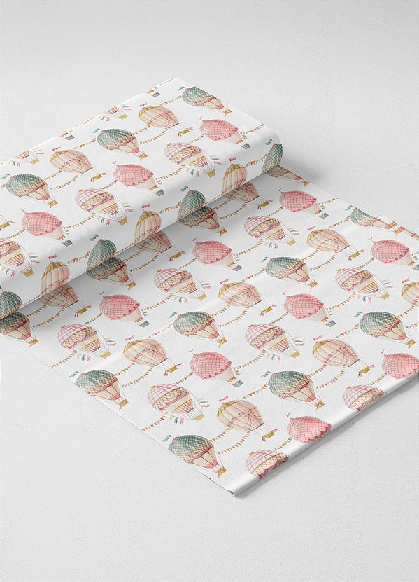 Tecido Oxford Estampa Digital Balões e Bandeirinhas 1,55m de Largura