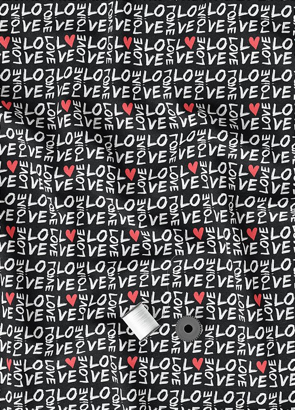 Tecido Oxford Estampa Digital Love 1,55m de Largura