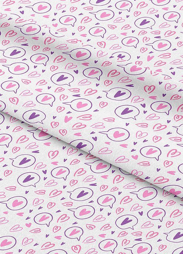 Tecido Oxford Estampa Digital Mensagem de Amor 1,55m de Largura
