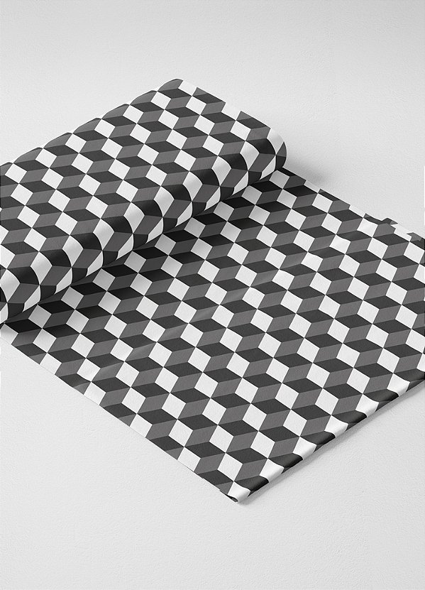 Tecido Oxford Estampa Digital Cubos 3D 1,55m de Largura