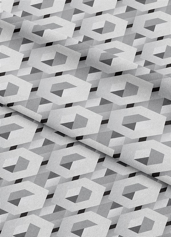 Tecido Oxford Estampa Digital Hexágono 3D1,55m de Largura