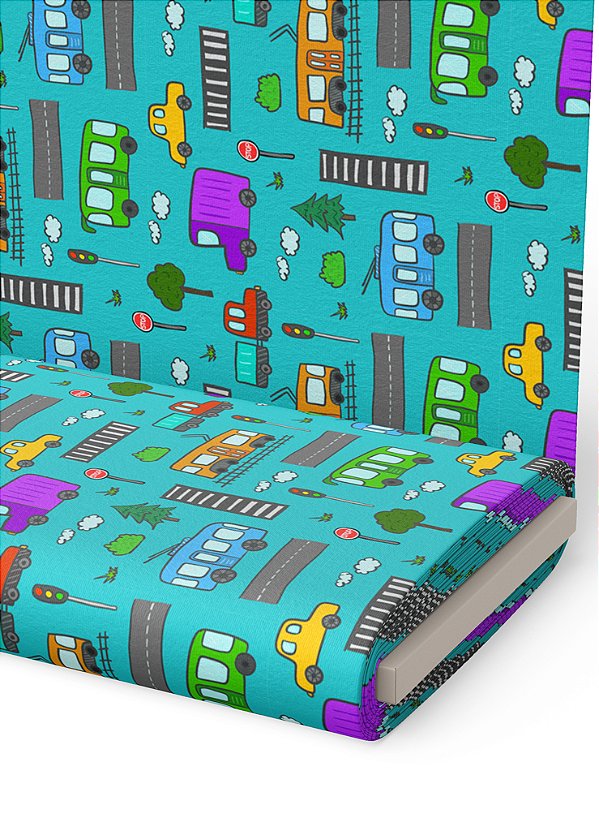 Tecido Oxford Estampa Digital Cidade 1,55m de Largura