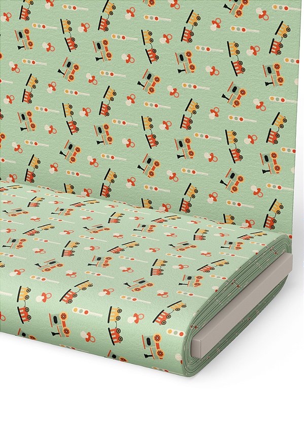 Tecido Oxford Estampa Digital Locomotiva 1,55m de Largura