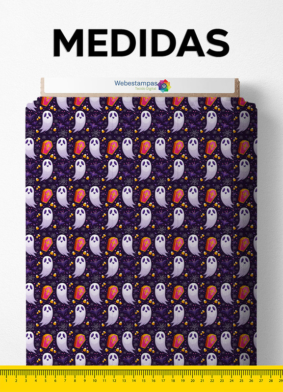 Tecido Oxford Estampa Digital Halloween 1,55m de Largura