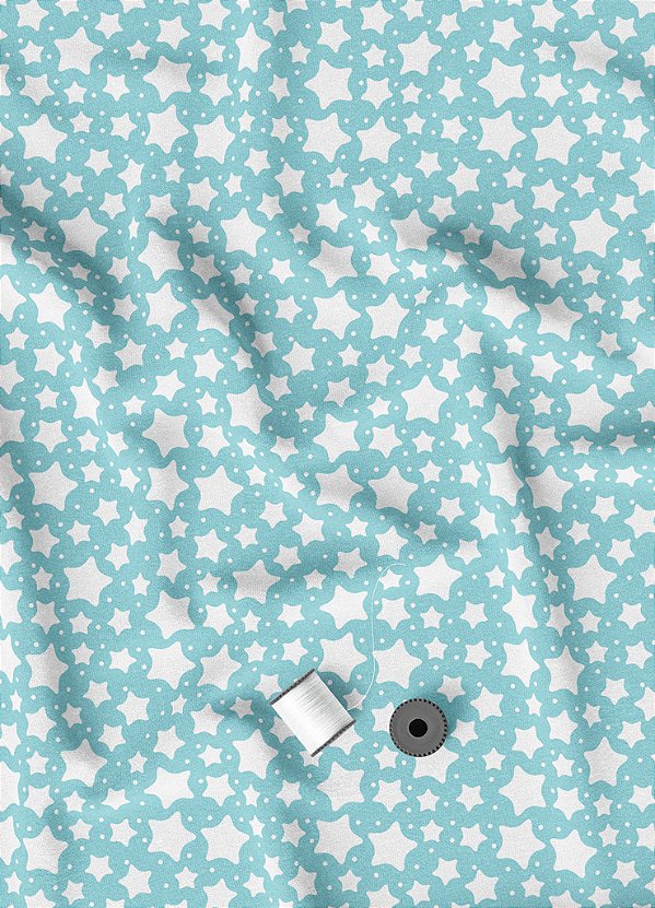 Tecido Oxford Estampa Digital Blue Star 1,55m de Largura