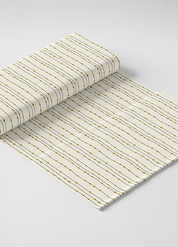 Tecido Oxford Estampa Digital Caminho Estrelado Amarelo 1,55m de Largura