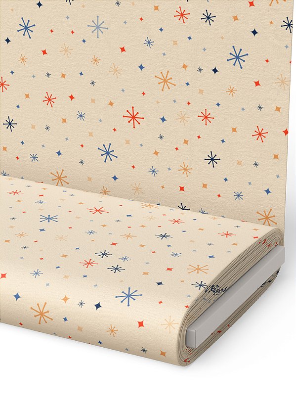 Tecido Oxford Estampa Digital Estrelas Fundo Palha 1,55m de Largura