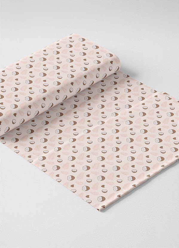 Tecido Oxford Estampa Digital Coco Fundo Palha 1,55m de Largura