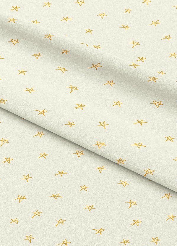 Tecido Oxford Estampa Digital Estrela Amarela Fundo Palha 1,55m de Largura