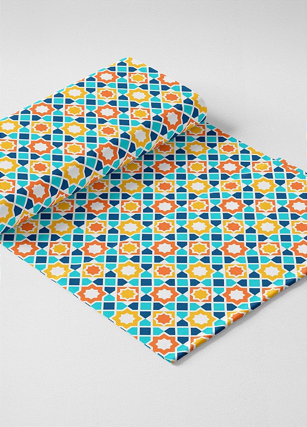 Tecido Oxford Estampa Digital Mosaico Fundo Xadrez 1,55m de Largura