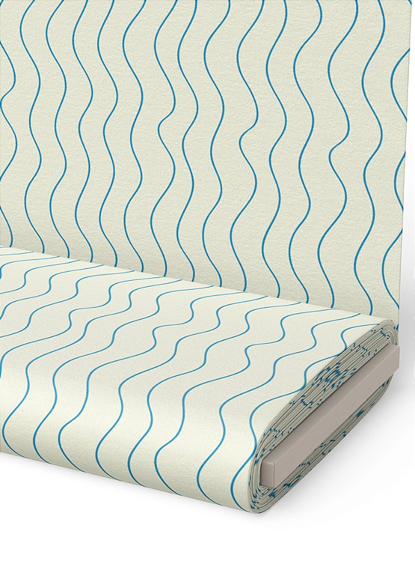 Tecido Oxford Estampa Digital Onda Azul Fundo Palha 1,55m de Largura