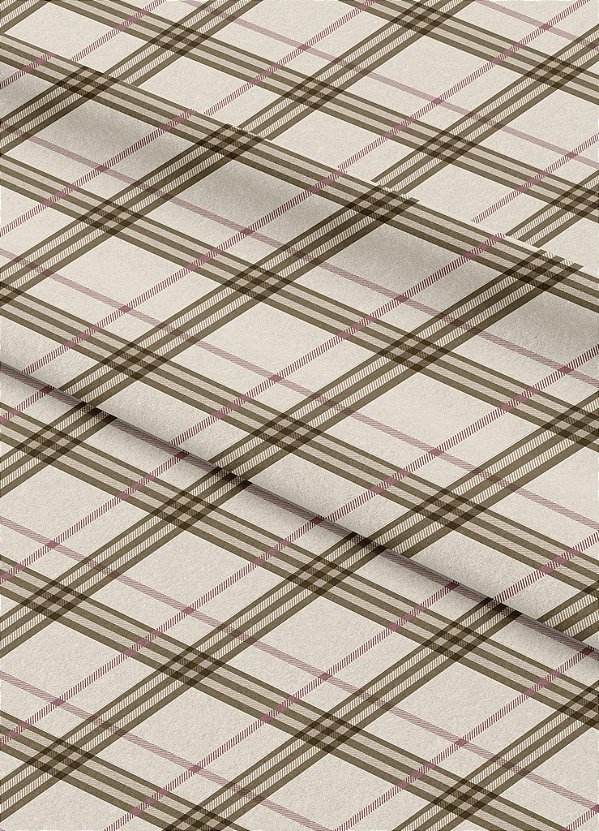 Tecido Oxford Estampa Digital Xadrezinho Marrom Fundo Palha 1,55m de Largura