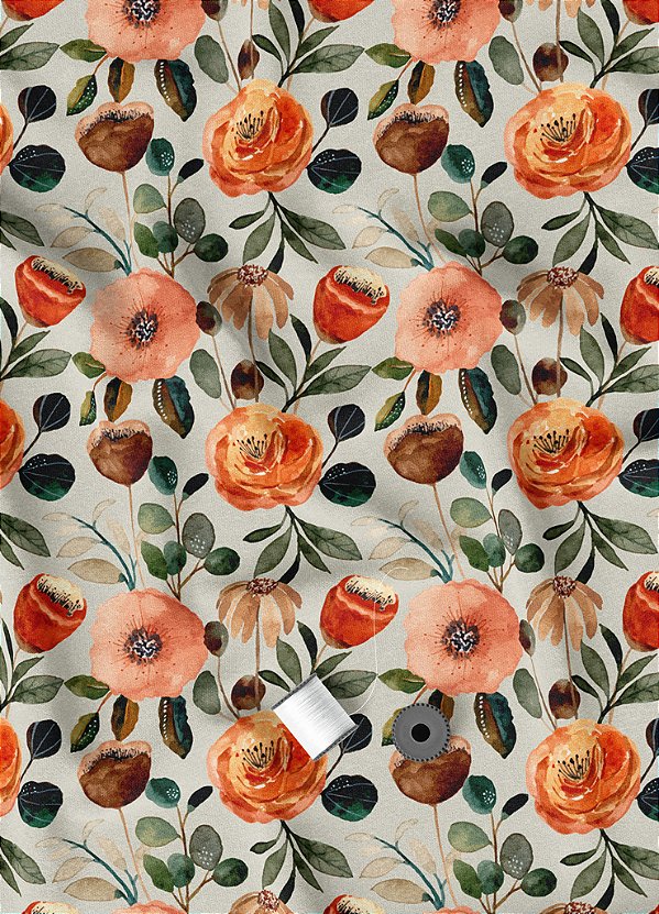 Tecido Oxford Estampa Digital Rosas Pintura Em Tela 1,55m de Largura
