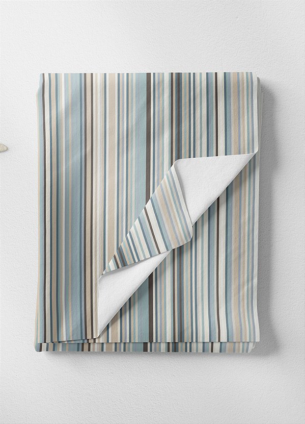 Tecido Oxford Estampa Digital Listras Azul Palha e Marrom 1,55m de Largura