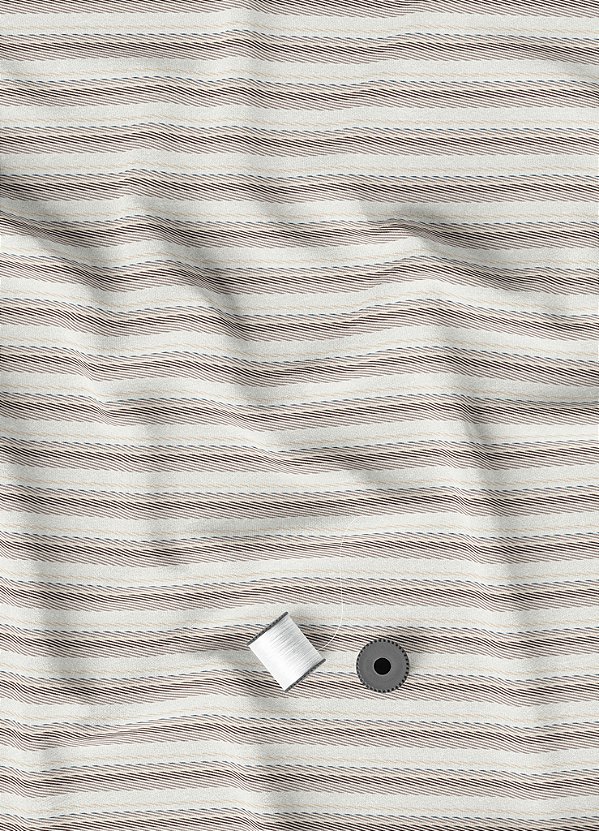 Tecido Oxford Estampa Digital Listras Palha e Marrom 1,55m de Largura