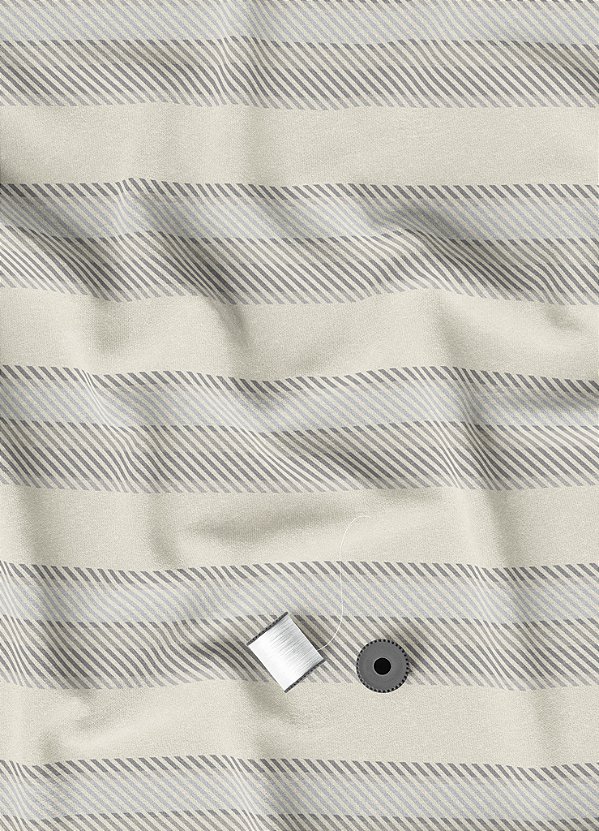 Tecido Oxford Estampa Digital Listras Riscadas Palha e Cinza 1,55m de Largura